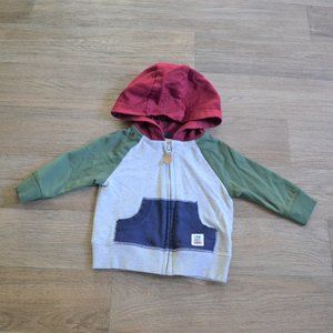 NWOT Carter's Color Block Full-zip Hoodie Sweatshirt Size 3 Months